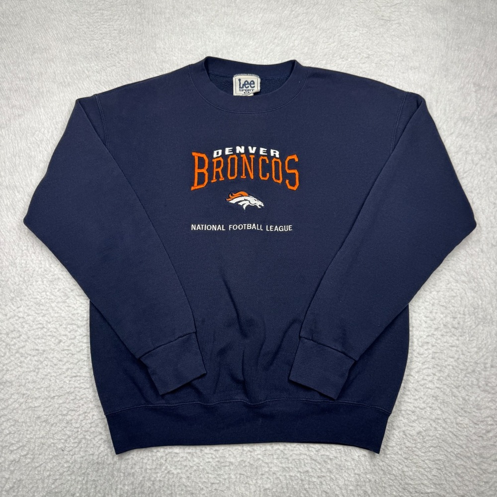 Vintage Denver Broncos NFL by Lee Sport Crewneck Sweater Blue Men's Size Medium